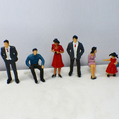 China La gente pintada plástica del modelo de escala figura para HO, OO, G N, disposición P25-6 los 7CM del tren de T proveedor
