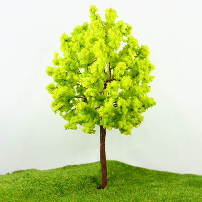 China Miniatura modelo árboles amarillo verde Avenida plantación alambre árbol 16 cm proveedor