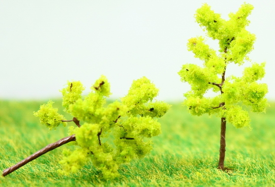 China Ferrocarril paisajes en miniatura modelo árboles amarillo verde Avenida plantación alambre árbol 3,5 cm proveedor