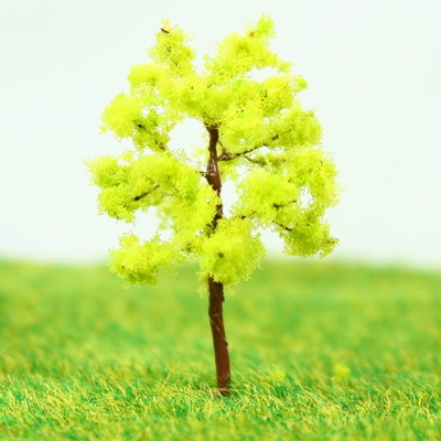 China Ferrocarriles en miniatura modelo árboles amarillo verde Avenida alambre árbol 4 cm proveedor