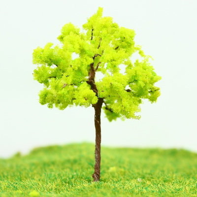 China Árbol de alambre de amarillo verde Avenida de árboles en miniatura modelo 6 cm para el diseño de tren proveedor