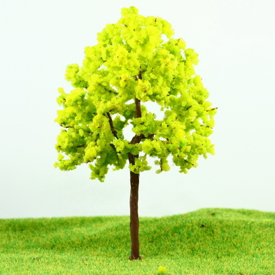 China OEM tren HO diseño en miniatura modelo árboles amarillo verde Avenida alambre árbol 14 cm proveedor