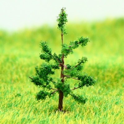 China N Gauge tren diseño en miniatura modelo árboles verdes Avenida Wire Hoop de árbol de pino 3,2 cm proveedor
