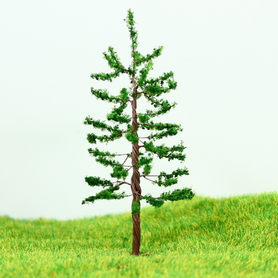 China Ferrocarril vía diseño en miniatura modelo árboles verdes Avenida Metal árbol de pino 8 cm proveedor