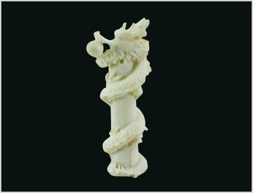 China MD02 PE exterior plástico Jade blanco escritorio escultura 3D maqueta 1.5 * 5 cm Dragon pilar proveedor