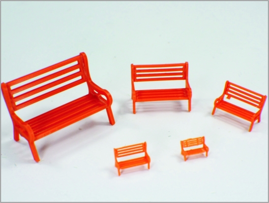China 30-01 1:30 Personalizado escala modelo tren diseños 3D plástico rojo Parque sillas proveedor