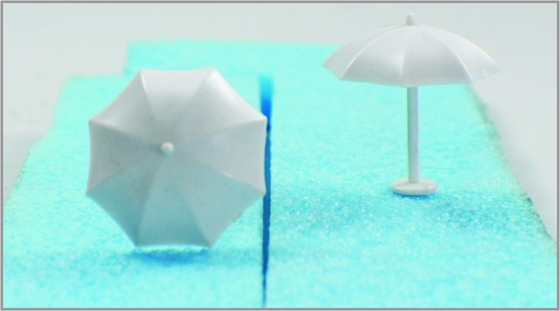 China MT150 1:150 personalizado escala modelo tren diseños PARASOL plástico en miniatura proveedor