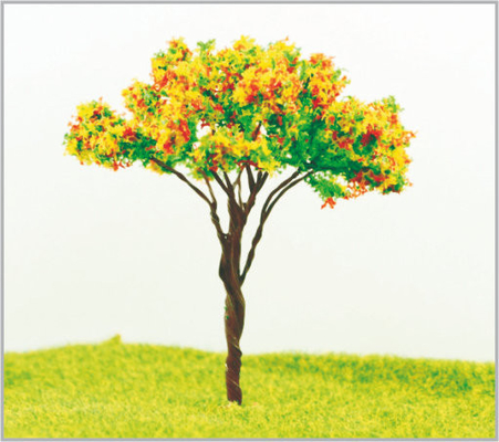 China árboles modelo miniatura del hierro amarillo arquitectónico de los 9cm en hecho a mano proveedor