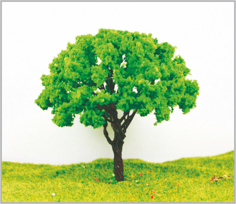 China árboles modelo miniatura verdes de Yello del metal de encargo de la disposición del parque temático del 11cm proveedor