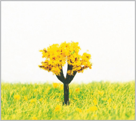 China árboles modelo miniatura plásticos de color amarillo oscuro de la disposición del urbanismo del 1.8cm en hecho a mano proveedor