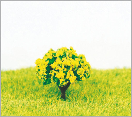 China árboles modelo miniatura arquitectónicos de color amarillo oscuro de encargo de los 2.5cm con el plástico proveedor