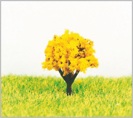 China Árboles modelo miniatura hechos a mano del plástico los 2.5cm con amarillo proveedor