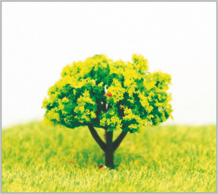 China árboles modelo miniatura verdes plásticos arquitectónicos de los 3.5.5cm con amarillo claro proveedor