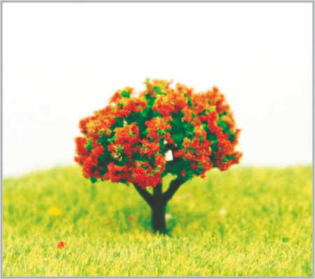 China HO árboles modelo miniatura rojos de la aduana los 3.5cm con el plástico proveedor
