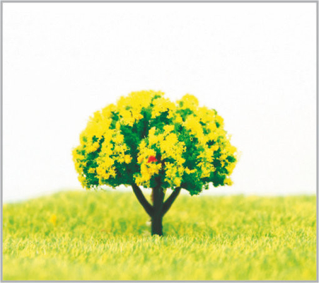 China árboles modelo miniatura de color amarillo oscuro hechos a mano de los 3.5cm con el plástico proveedor