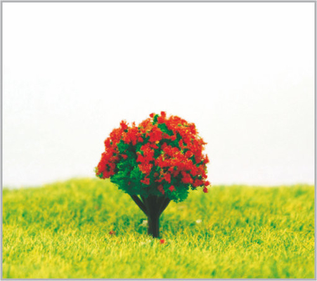 China HO árboles modelo miniatura rojos de la aduana los 2.5cm con el plástico proveedor