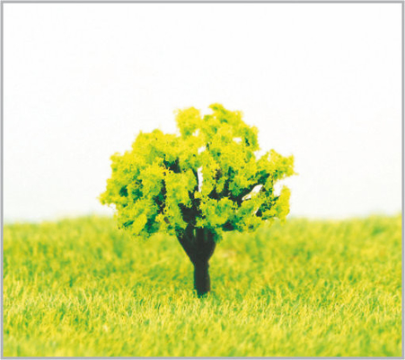 China Árboles modelo miniatura plásticos amarillos hechos a mano del verde los 3.5cm proveedor