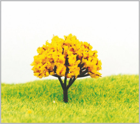 China Árboles modelo miniatura de color amarillo oscuro de la aduana los 4.5cm en hecho a mano proveedor