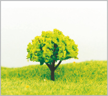 China árboles modelo miniatura plásticos arquitectónicos del verde amarillo de los 4.5cm en hecho a mano proveedor