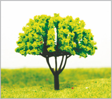 China árboles modelo miniatura amarillos claros plásticos de encargo de los 8.5cm en hecho a mano proveedor