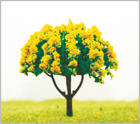 China Árboles modelo los 8cm miniatura de color amarillo oscuro hechos a mano con el plástico proveedor