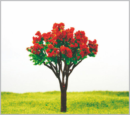 China árboles modelo miniatura plásticos arquitectónicos rojos hechos a mano del 12cm proveedor