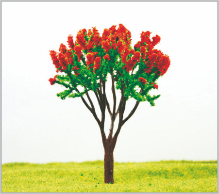 China árboles modelo miniatura plásticos rojos arquitectónicos de encargo del 13cm en hecho a mano proveedor