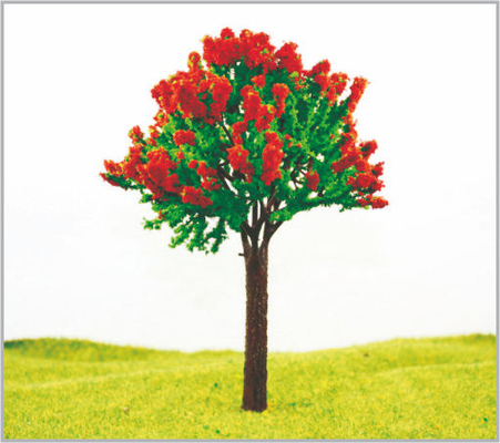 China Árboles modelo miniatura el 16cm plásticos arquitectónicos rojos de encargo proveedor