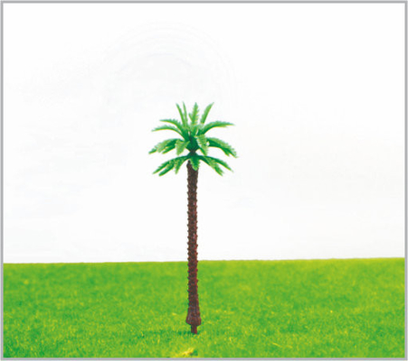 China M005 OEM tren HO diseño en miniatura modelo árboles amarillo verde Avenida coco árbol 6,5 cm proveedor