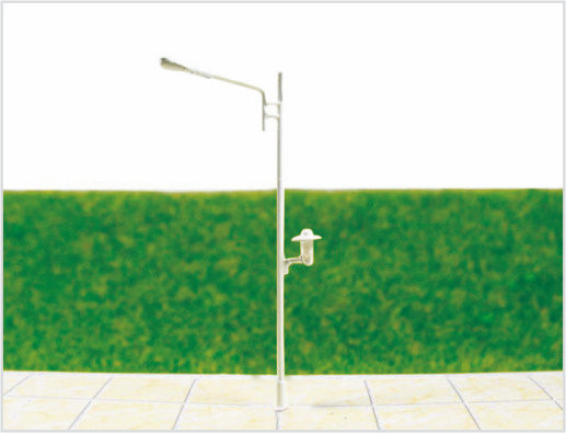 China T30 6V 8,5 cm luminoso luz de calle en miniatura modelo Lamp Post para diseño de tren proveedor