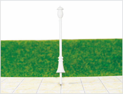 China ML300 Personalizado 6V dos puntas caballo Street luces modelo plástico Lamp Post para diseño de ferrocarril proveedor