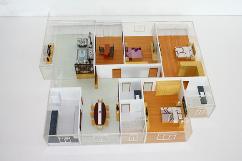 Fabricante modelo arquitectónico interior hermoso con el soporte de la tabla para la disposición de la casa proveedor