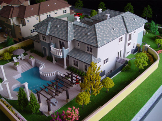 Fabricante modelo arquitectónico miniatura residencial privado, fabricación del modelo de escala de la casa del jardín proveedor