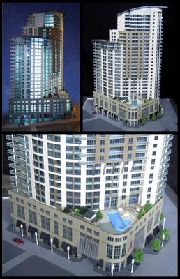 Fabricante modelo arquitectónico miniatura profesional con el cristal/el edificio de acrílico plástico proveedor
