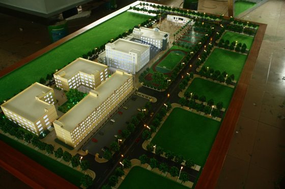 fabricante modelo arquitectónico miniatura de la construcción de escuelas 3D, modelos de escala de la disposición de la escuela de la iluminación proveedor