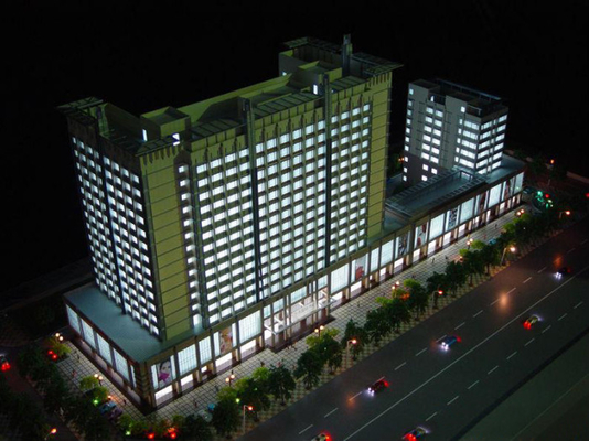 Fabricante modelo arquitectónico miniatura del edificio comercial con el sistema de iluminación proveedor
