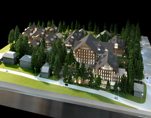 Fabricante modelo arquitectónico miniatura residencial hermoso con el soporte de la tabla proveedor