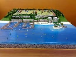 Playa hermosa/fabricante modelo arquitectónico del centro turístico del océano con los materiales ambientales proveedor