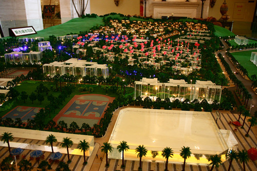 Fabricante modelo arquitectónico residencial 3D hermoso con el sistema de iluminación proveedor
