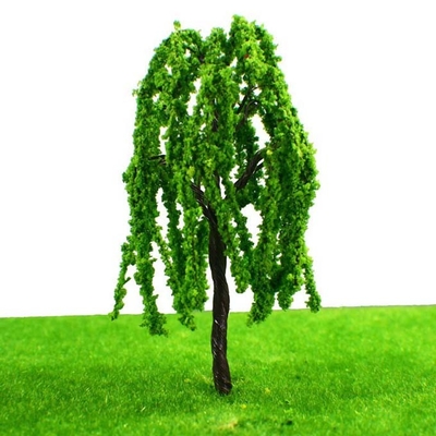 1:75 modelo miniatura de los árboles los 9cm del sauce verde - 100 para la disposición de la escena del lago park del jardín proveedor