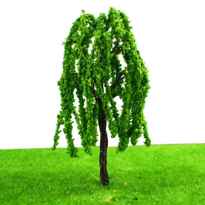 1:75 modelo miniatura de los árboles los 9cm del sauce verde - 100 para la disposición de la escena del lago park del jardín proveedor