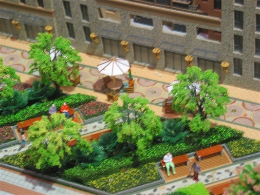 Paisaje hermoso del modelo de escala para la disposición de encargo del edificio residencial proveedor