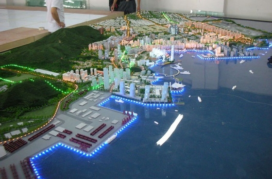 Paisaje cuadrado del modelo de escala para la disposición del modelo de puerto del país proveedor