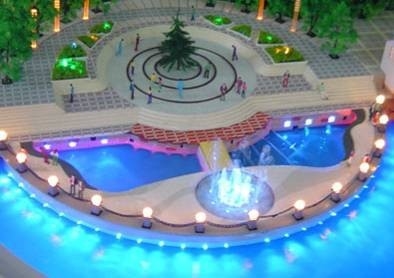 Llevado encendiendo el paisaje del modelo de escala para la disposición comercial de la plaza proveedor