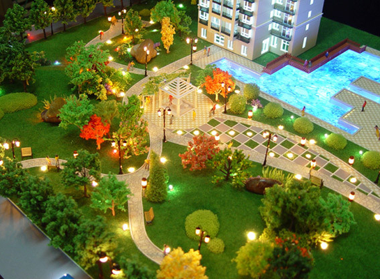 Paisaje miniatura del modelo de escala de la iluminación para Real Estate que construye la disposición modelo proveedor