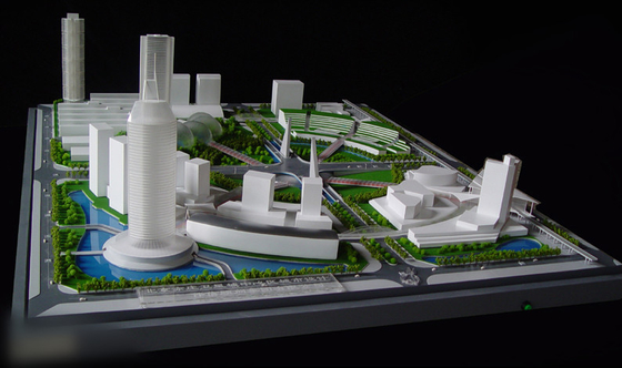 Paisaje miniatura del modelo de escala para la disposición del modelo del edificio de la exposición proveedor