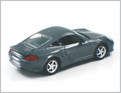 1/43 coches modelo de encargo fundidos a troquel Porsche 911 Turbo de escala de la aleación del negro de carbono para la colección proveedor