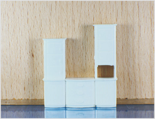 1025-01 Blanco escala modelo muebles hogar diseño g escala TV gabinete de arquitectura modelo proveedor